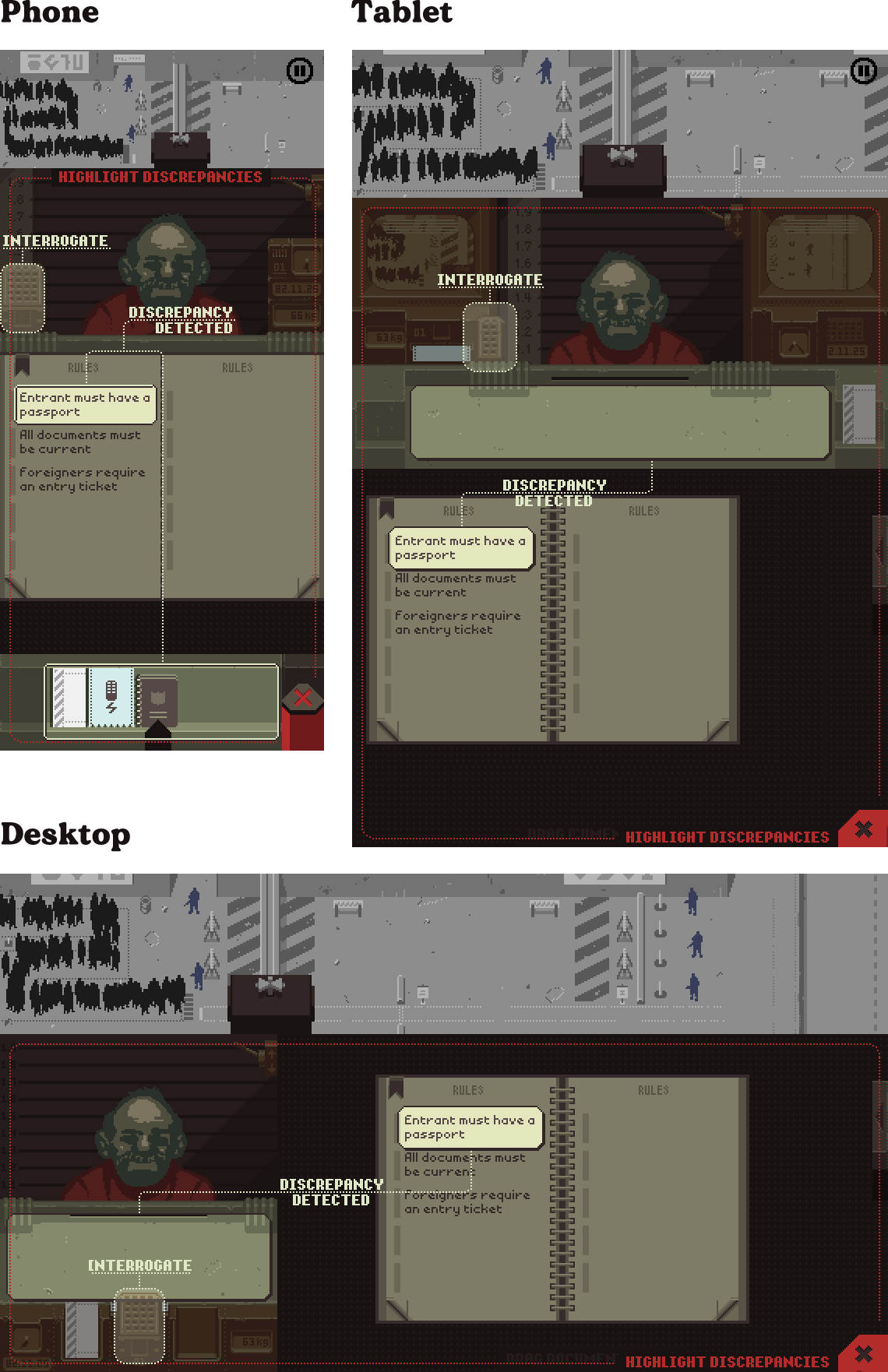 Inspection mode, Papers Please Wiki